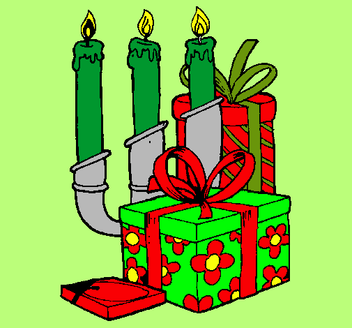Candelabro y regalos