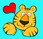 Dibujo Tigre loco de amor pintado por sofiaboca