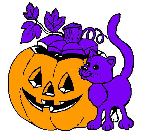 Calabaza y gato