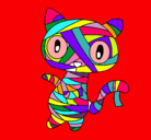 Dibujo Gato garabato momia pintado por amao_11_