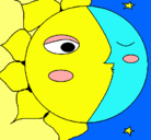 Dibujo Sol y luna 3 pintado por Aneii12
