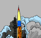 Dibujo Lanzamiento cohete pintado por Genesis
