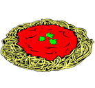 Dibujo Espaguetis con queso pintado por chipo