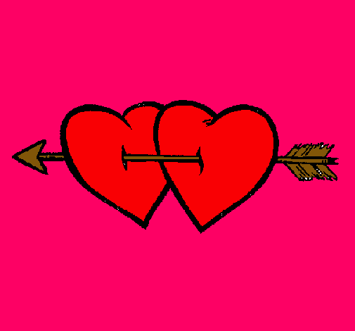 Dibujo Dos corazones con una flecha pintado por DuLzezitha