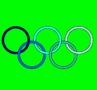 Dibujo Anillas de los juegos olimpícos pintado por cari