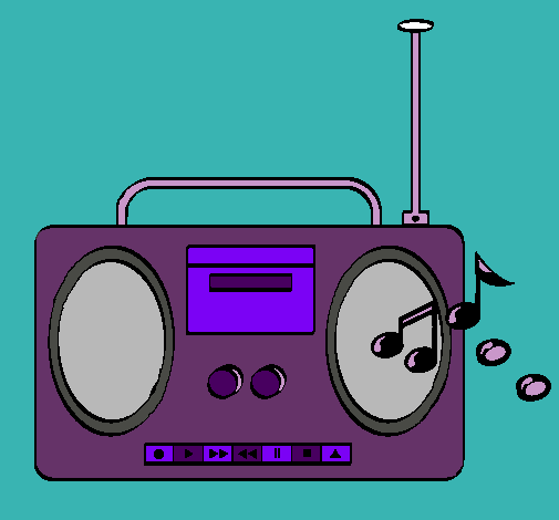Dibujo Radio cassette 2 pintado por Mariale