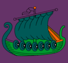 Dibujo Barco vikingo pintado por itsasontzia