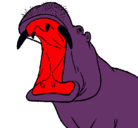 Dibujo Hipopótamo con la boca abierta pintado por raul