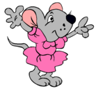 Dibujo Rata con vestido pintado por MARINA