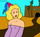 Dibujo Princesa y castillo pintado por Marieta