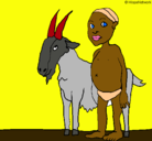 Dibujo Cabra y niño africano pintado por gerdfyyytu