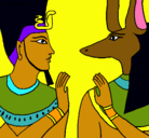 Dibujo Ramsés y Anubis pintado por rencuentro