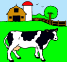 Dibujo Vaca pasturando pintado por halotaly