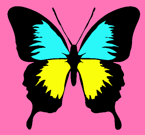 Dibujo Mariposa con alas negras pintado por tosande