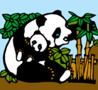 Dibujo Mama panda pintado por milii