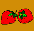 Dibujo fresas pintado por frutas