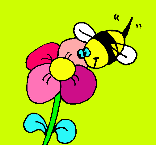 Abeja y flor