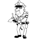 Dibujo Policía haciendo multas pintado por fefe