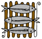 Dibujo Pescado a la brasa pintado por mirris