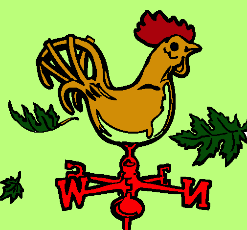 Dibujo Veletas y gallo pintado por carlamaria
