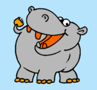 Dibujo Hipopótamo pintado por MANEL