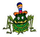 Dibujo Araña con sombrero pintado por perruna