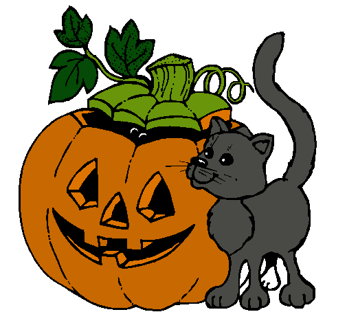 Calabaza y gato