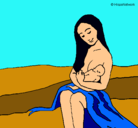 Dibujo Madre con su bebe pintado por brigitte