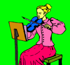 Dibujo Dama violinista pintado por chantarel