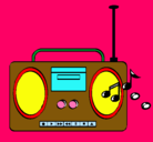 Dibujo Radio cassette 2 pintado por RADIO