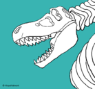 Dibujo Esqueleto tiranosaurio rex pintado por eskeleto