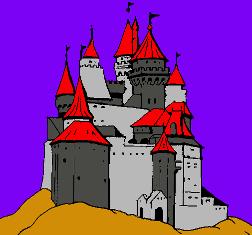 Dibujo Castillo medieval pintado por hulk