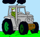 Dibujo Tractor en funcionamiento pintado por ramiro