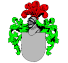 Dibujo Escudo de armas y casco pintado por alejo