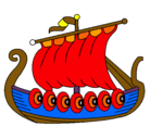 Dibujo Barco vikingo pintado por varco