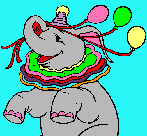 Elefante con 3 globos