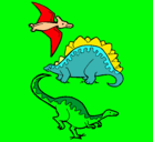 Dibujo Tres clases de dinosaurios pintado por dinomiguel
