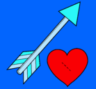 Dibujo Flecha y corazón pintado por sofiaboca