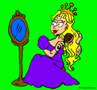 Dibujo Princesa y espejo pintado por esme