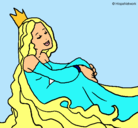 Dibujo Princesa relajada pintado por indira