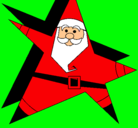 Dibujo Papa Noel en forma de estrella pintado por amalia