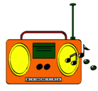 Dibujo Radio cassette 2 pintado por aury