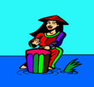 Dibujo Mujer tocando el bongó pintado por mikax