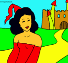 Dibujo Princesa y castillo pintado por eleniitaa