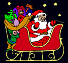 Dibujo Papa Noel en su trineo pintado por mikalela