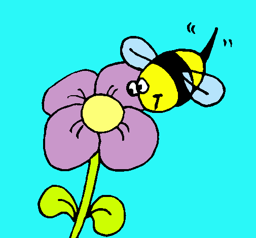 Abeja y flor