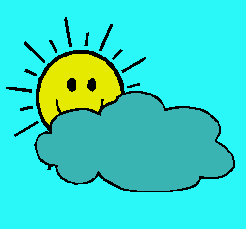 Dibujo Sol y nube pintado por Mariale