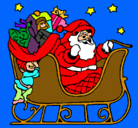 Dibujo Papa Noel en su trineo pintado por koko