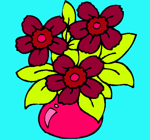 Dibujo Jarrón de flores pintado por Mariale