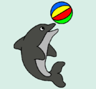 Dibujo Delfín jugando con una pelota pintado por MARIOLA